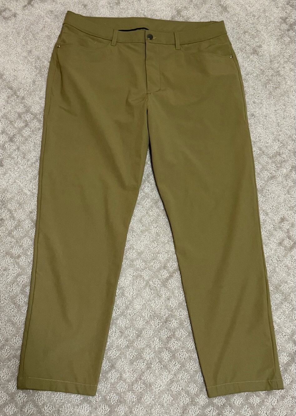 Lululemon Pants Mens 34x28 Tan Khaki ABC Classic Slim Fit 5 Pocket Warpstreme